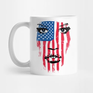 USA Patriot Woman Flag Warpaint July 4th Flag Mug